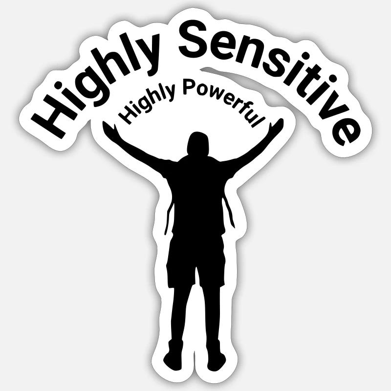 Highly sensitive - Sticker size S (10 x 10 cm) - white matte