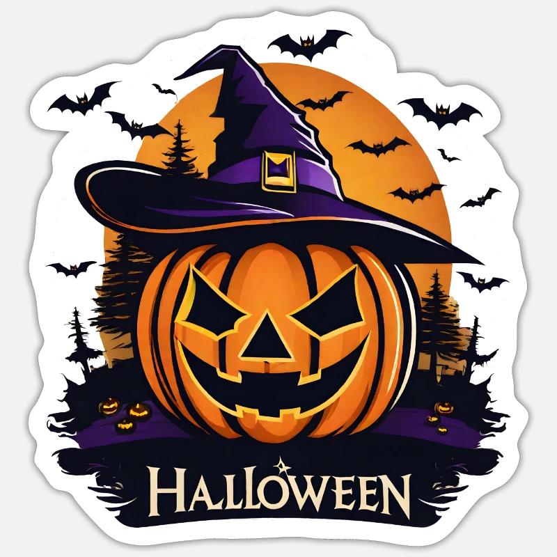 Halloween /2 - Sticker taille S (10 x 10 cm) - blanc mat