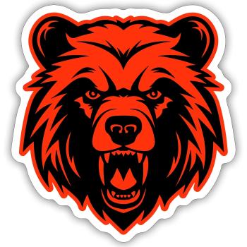 Bear Head - Sticker size S (10 x 10 cm) - white matte - Front