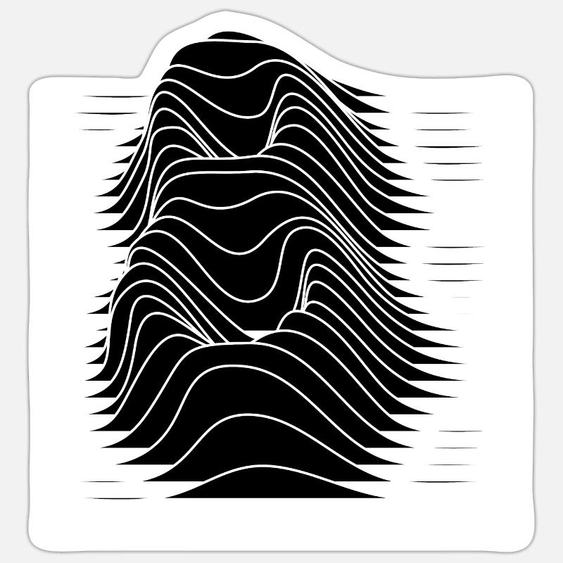 number 8 wave lines - Sticker size S (10 x 10 cm) - white matte