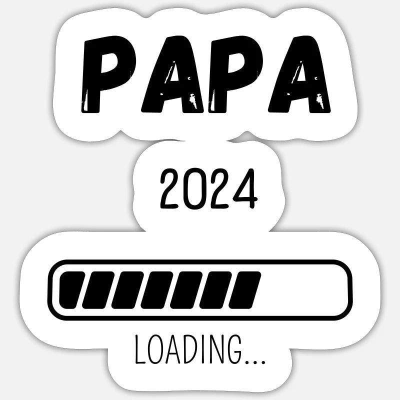 Papa 2024 Loading... Sticker Größe S (10 x 10 cm)