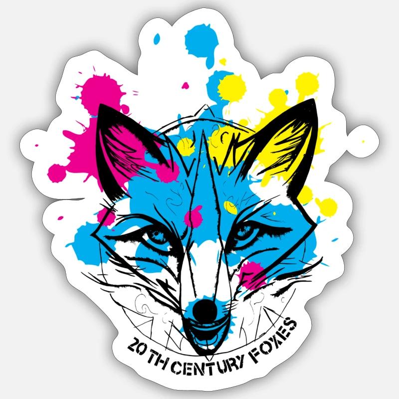 Splash Fox - Sticker Größe S (10 x 10 cm) - Mattweiß