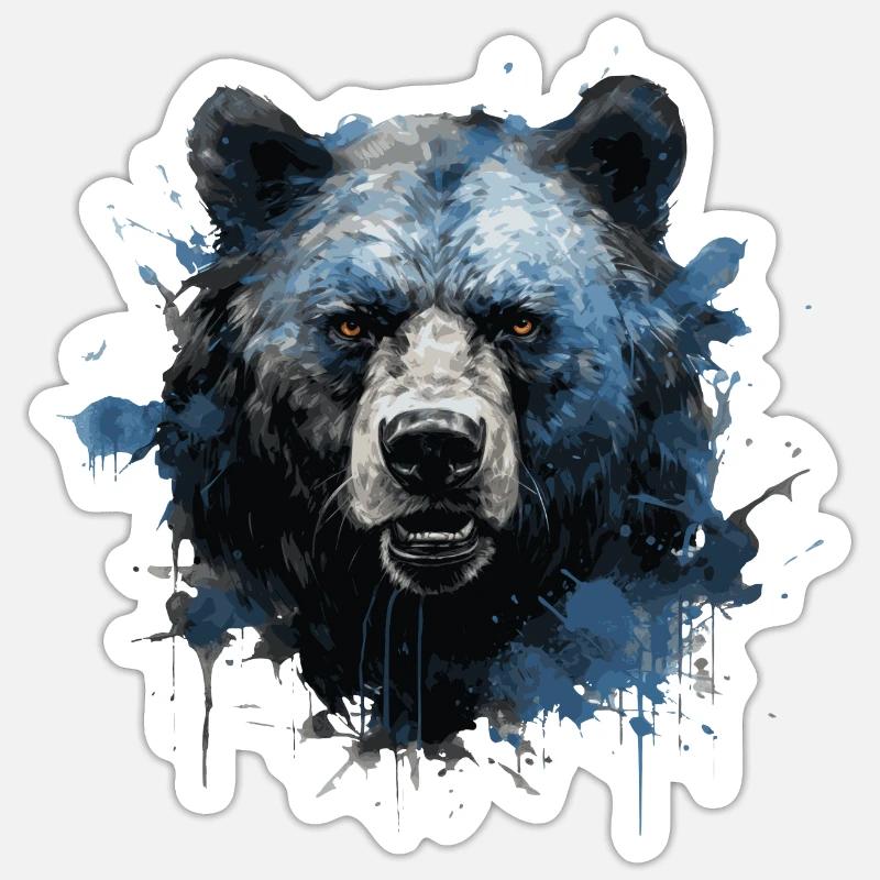 Bear Head - Sticker size S (10 x 10 cm) - white matte