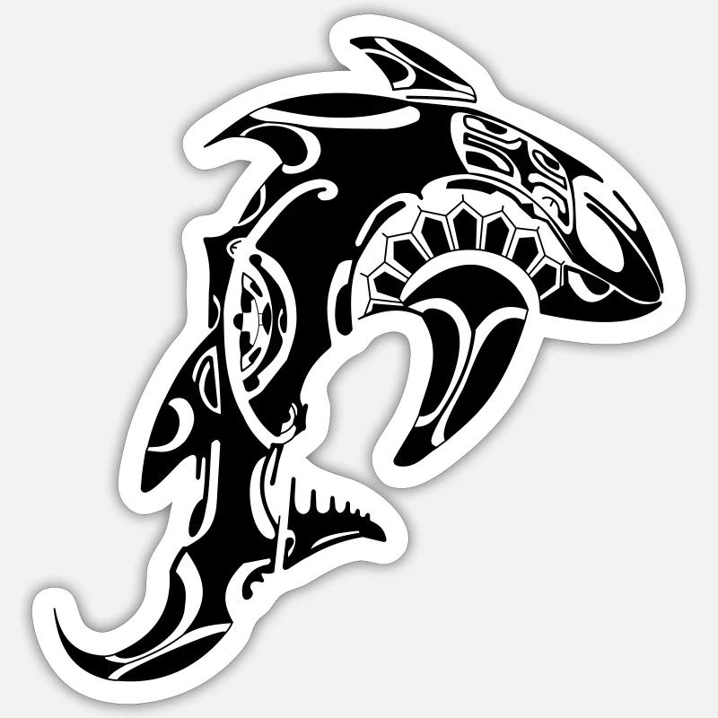 Orca - Sticker Größe S (10 x 10 cm) - Mattweiß