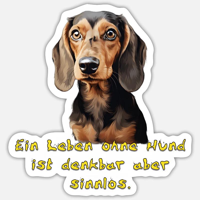 Dackel - Sticker Größe S (10 x 10 cm) - Mattweiß