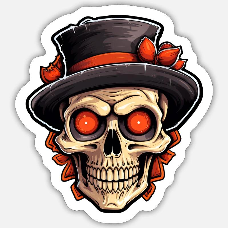 Halloween Skull - Sticker size S (10 x 10 cm) - white matte