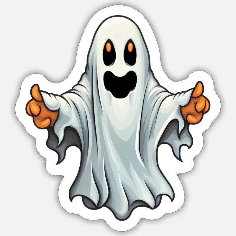 Ghost Halloween Sticker size S (10 x 10 cm)