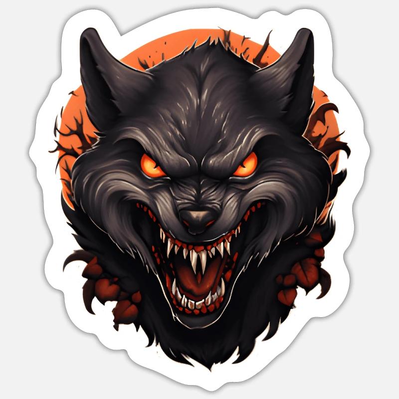 Halloween Werwolf Sticker Größe S (10 x 10 cm)