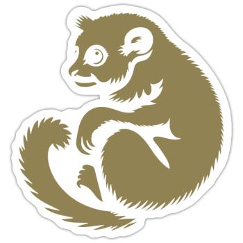 Loris Slowlori Silhouette Säugetier - Sticker Größe S (10 x 10 cm) - Mattweiß - Vorne