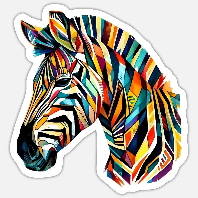 Zebra - Sticker size S (10 x 10 cm) - white matte