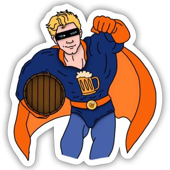 Partyheld - Sticker Größe S (10 x 10 cm) - Mattweiß - Vorne
