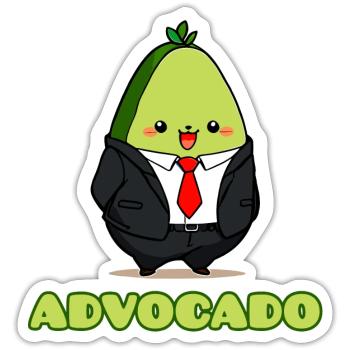Advocado - Sticker Größe S (10 x 10 cm) - Mattweiß - Vorne