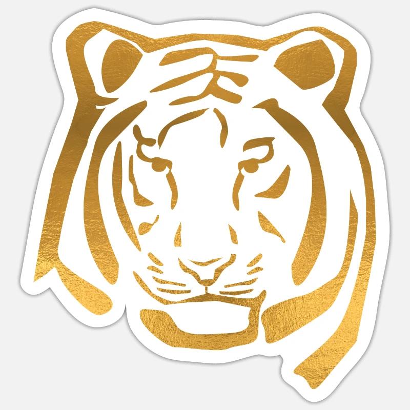 Tiger Gesicht - Sticker Größe S (10 x 10 cm) - Mattweiß