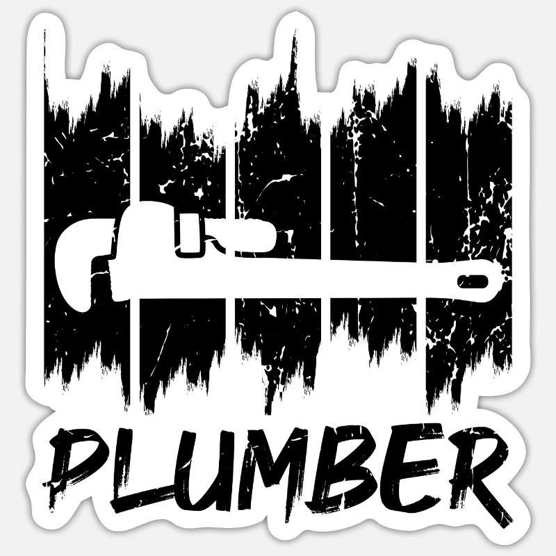 Plumber - Sticker size S (10 x 10 cm) - white matte