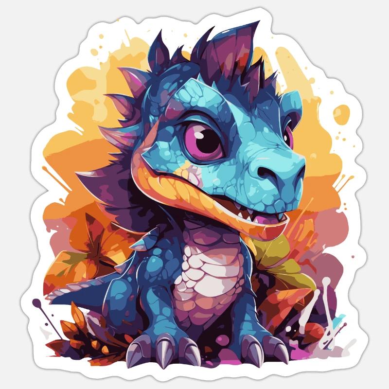 Dragon Kid - Sticker Größe S (10 x 10 cm) - Mattweiß