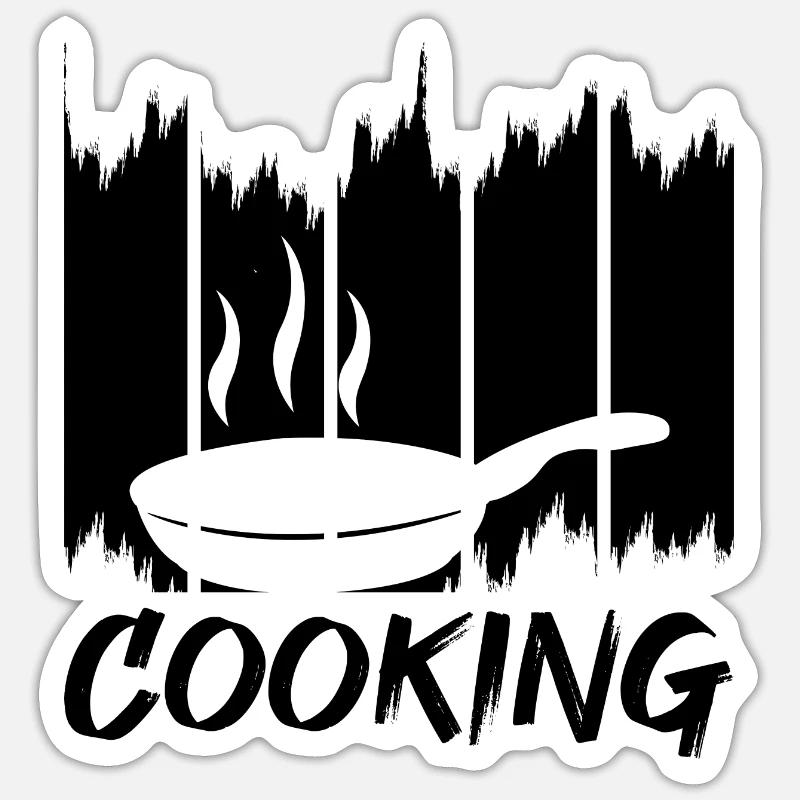 Kochen - Sticker Größe S (10 x 10 cm) - Mattweiß