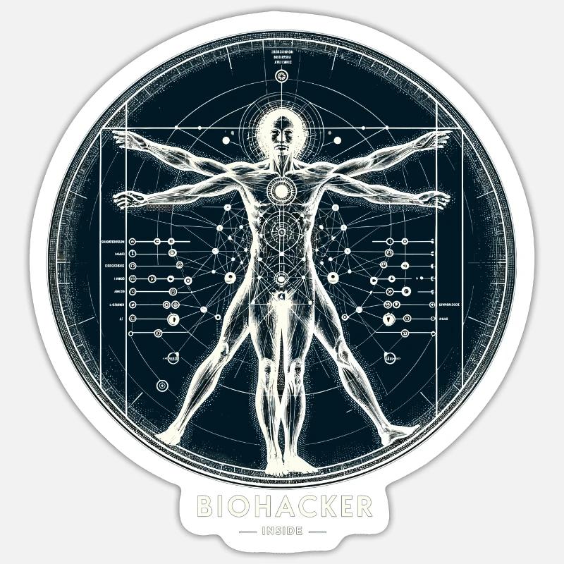 BIOHACKER INSIDE : Le plan du soi optimisé Sticker taille S (10 x 10 cm)