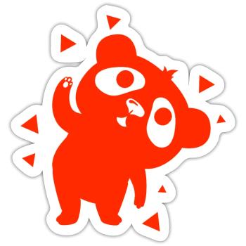 Bär - Panda Wald Natur Freiheit wild - Sticker Größe S (10 x 10 cm) - Mattweiß - Vorne