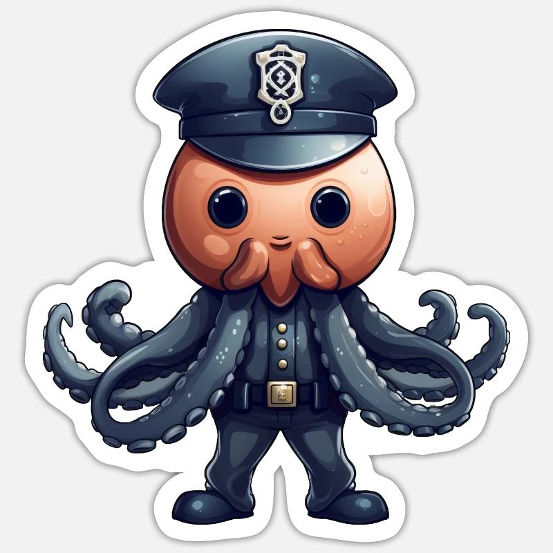 Squid Policewoman - Sticker size S (10 x 10 cm) - white matte