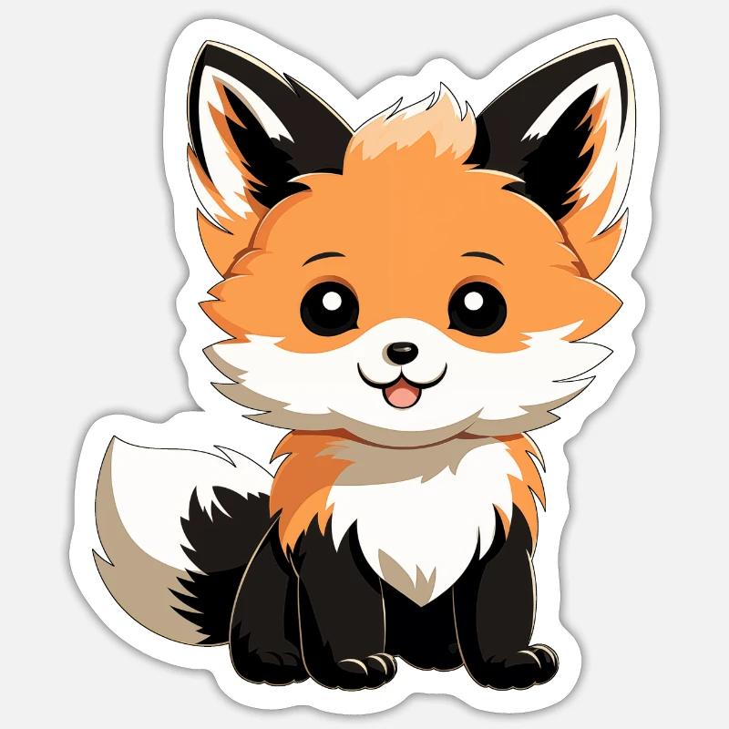Süßer Fuchs - Sticker Größe S (10 x 10 cm) - Mattweiß