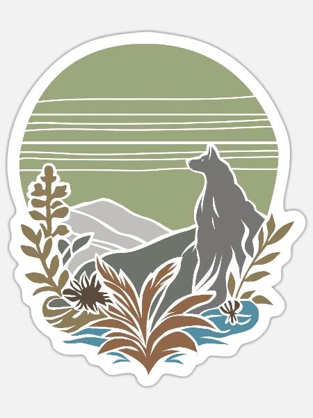 Lone Wolf – Vintage Nature - Sticker Größe S (10 x 10 cm) - Mattweiß