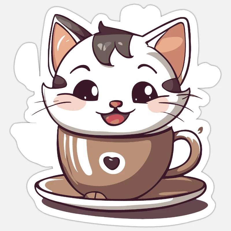 Chatcolate #1 - Sticker Größe S (10 x 10 cm) - Mattweiß
