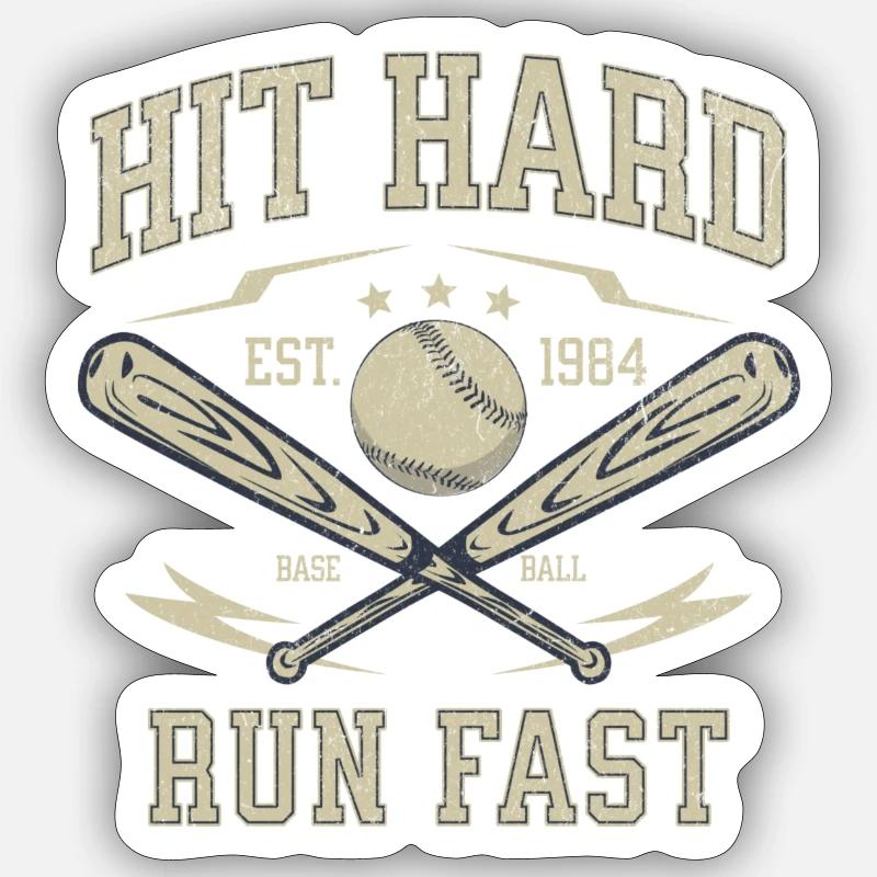 HIT HARD RUN FAST - Sticker Größe S (10 x 10 cm) - Mattweiß