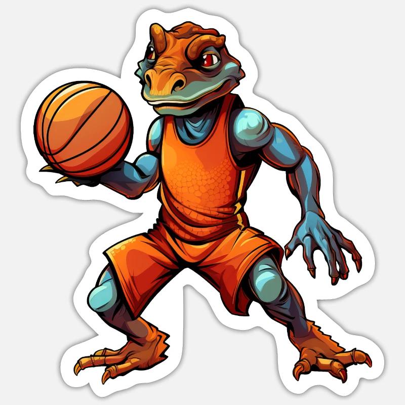 Basketball Lizard - Sticker size S (10 x 10 cm) - white matte