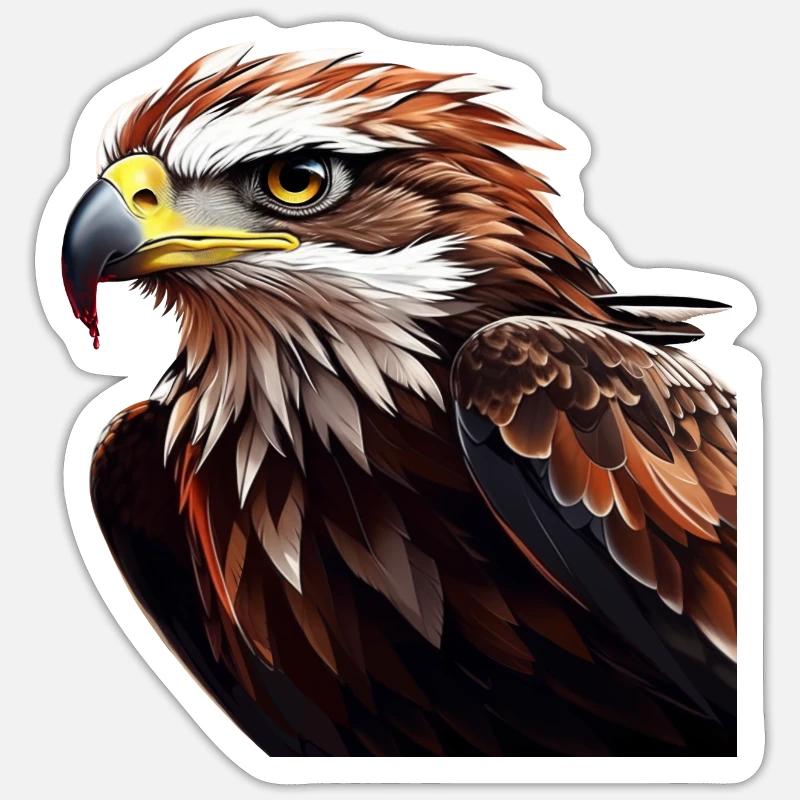 Powerful Eagle Head - Sticker size S (10 x 10 cm) - white matte