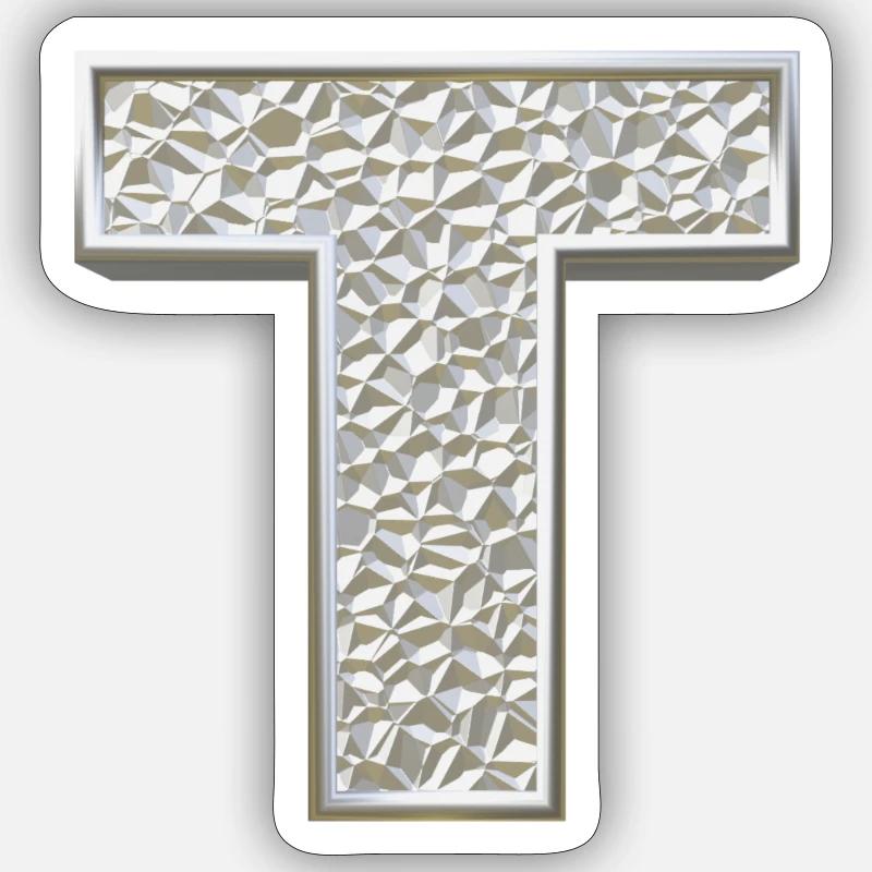T, letter, initial, monogram, Sticker Größe S (10 x 10 cm)