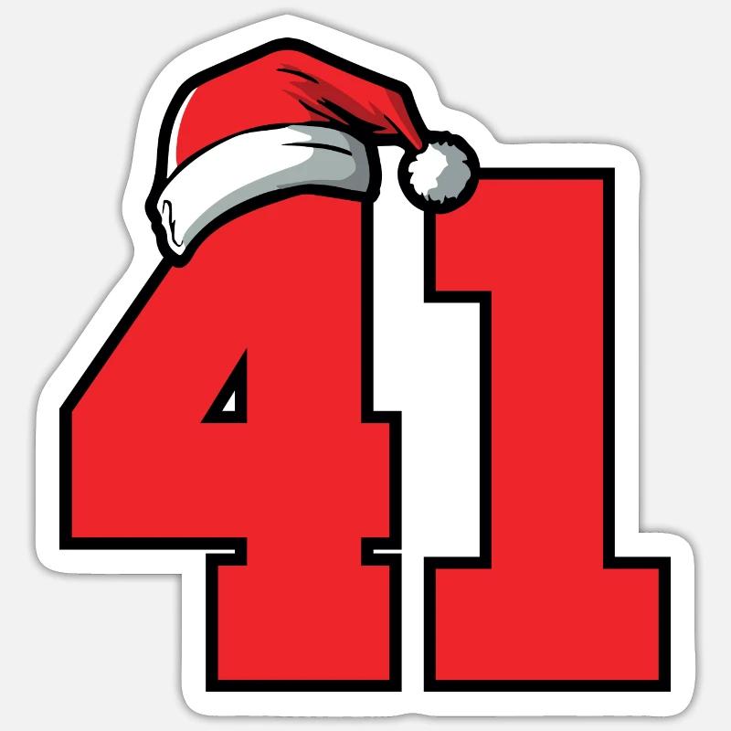 41 Numéro Noël - Sticker taille S (10 x 10 cm) - blanc mat