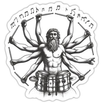 Schlagzeuger - Drummer of the Universe - Sticker Größe S (10 x 10 cm) - Mattweiß - Vorne