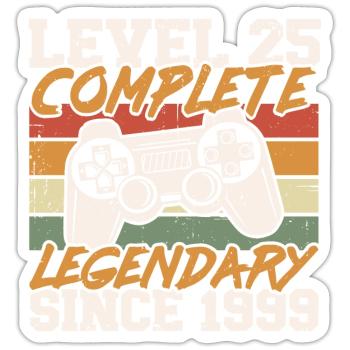 25 Geburtstag Level 25 Complete Jahrgang 1999 - Sticker Größe S (10 x 10 cm) - Mattweiß - Vorne