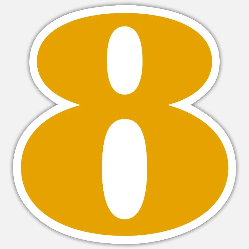 8 - Sticker Größe S (10 x 10 cm) - Mattweiß