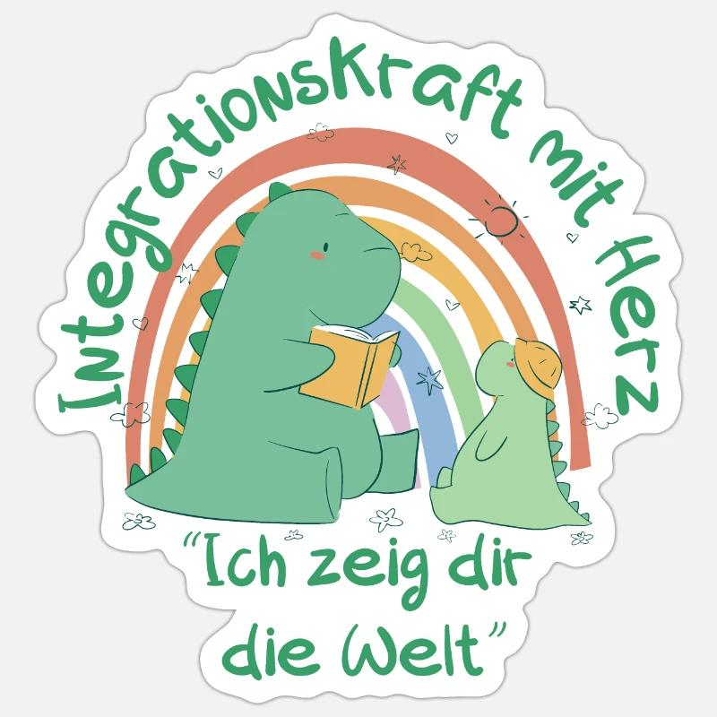 Integrationskraft mit Herz - Ich zeig dir die Welt Sticker Größe S (10 x 10 cm)