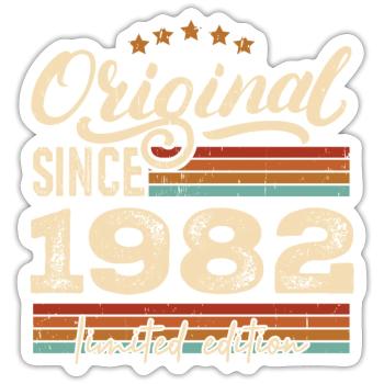 Original 1982 Jahrgang - 1982 Geburtstagsgeschenk - Sticker Größe S (10 x 10 cm) - Mattweiß - Vorne
