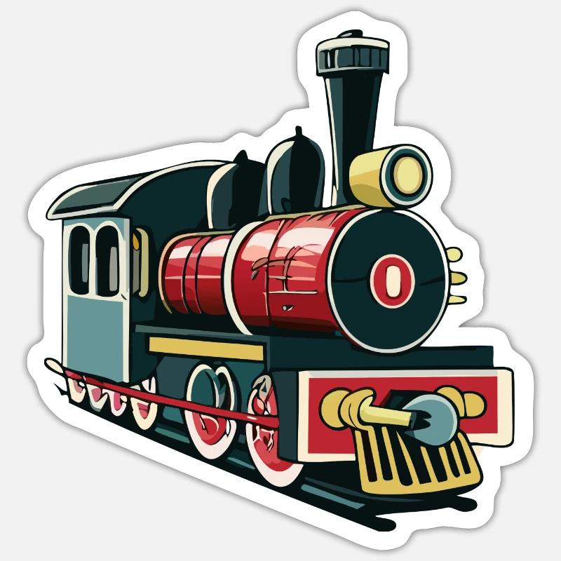 Train jouet - Sticker taille S (10 x 10 cm) - blanc mat