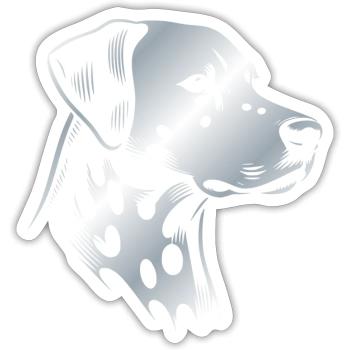 Dalmatian, dog head, drawing silver - Sticker size S (10 x 10 cm) - white matte - Front
