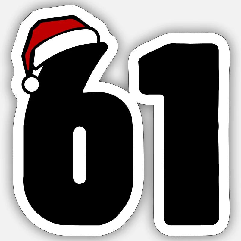61 Numéro Noël Sticker taille S (10 x 10 cm)