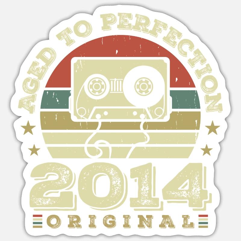 Original Vintage Jubiläums-Geschenkidee 2014 Sticker Größe S (10 x 10 cm)