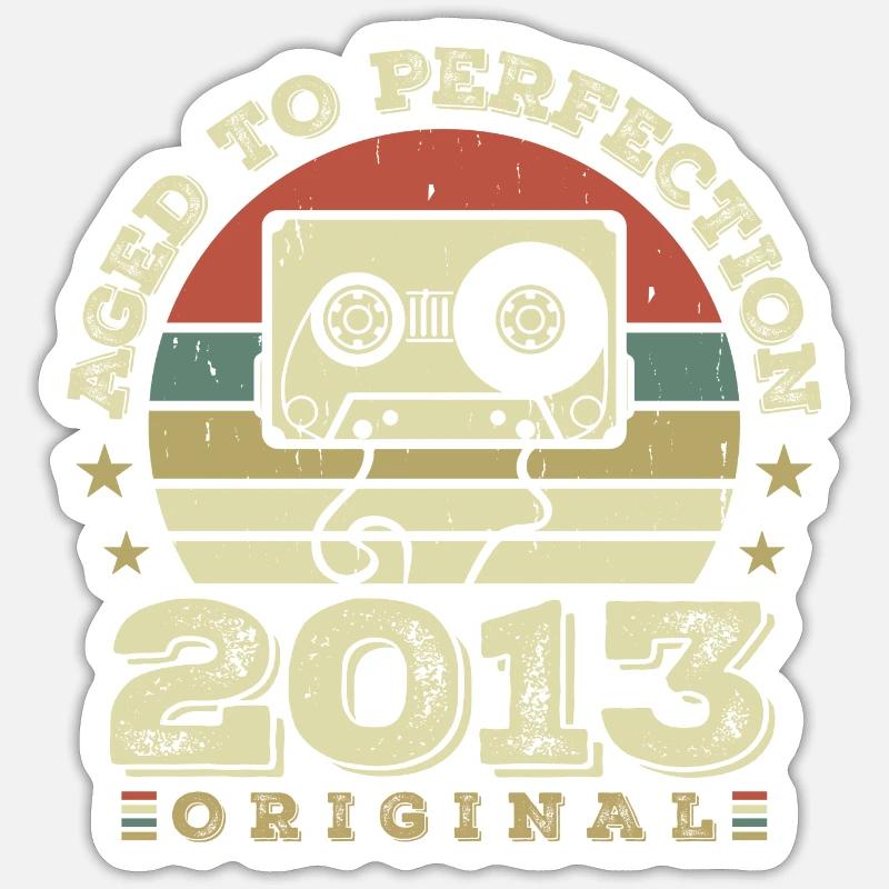 Original Vintage Jubiläums-Geschenkidee 2013 Sticker Größe S (10 x 10 cm)