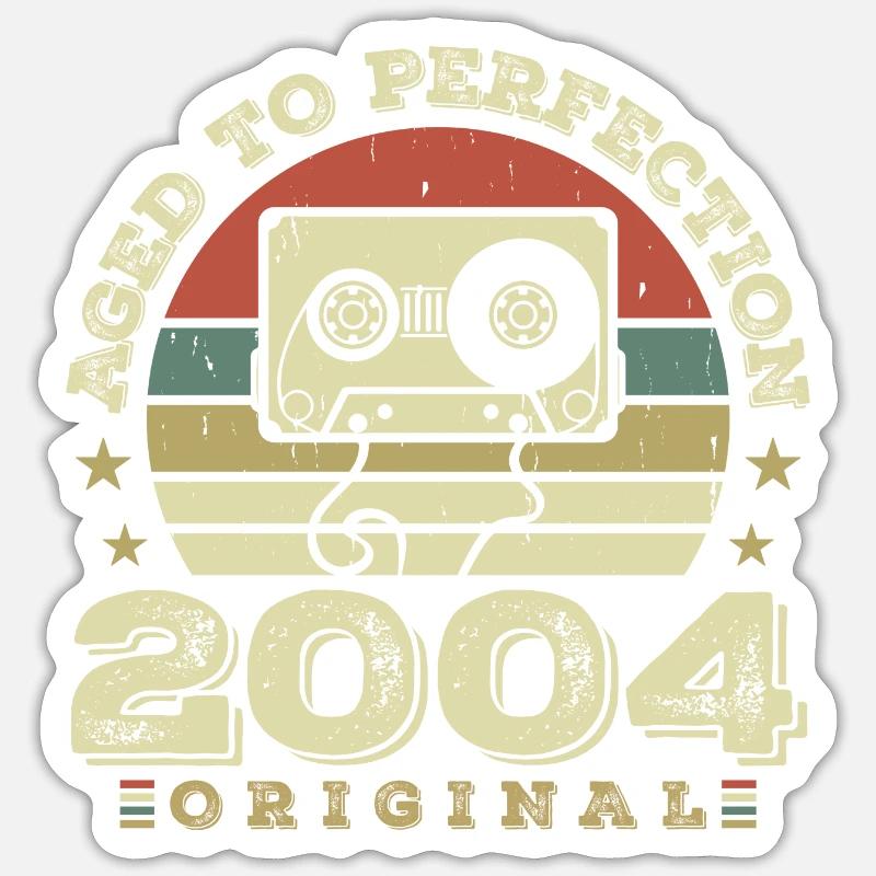 Original Vintage Jubiläumsgeschenkidee 2004 Sticker Größe S (10 x 10 cm)