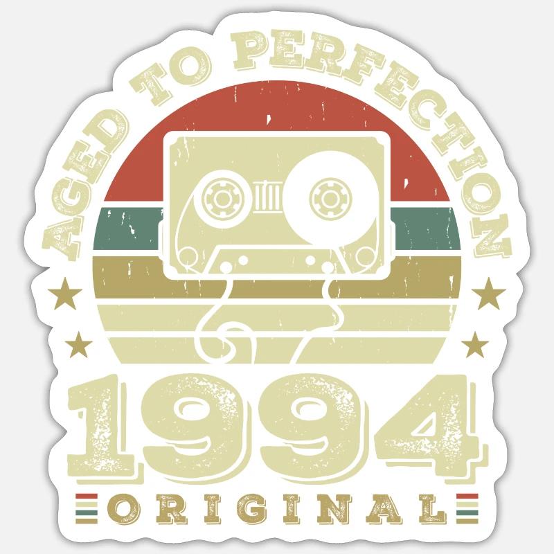Original Vintage Jubiläums-Geschenkidee 1994 - Sticker Größe S (10 x 10 cm) - Mattweiß