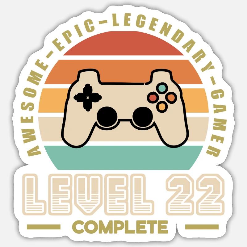 Level 22 - Sticker size S (10 x 10 cm) - white matte