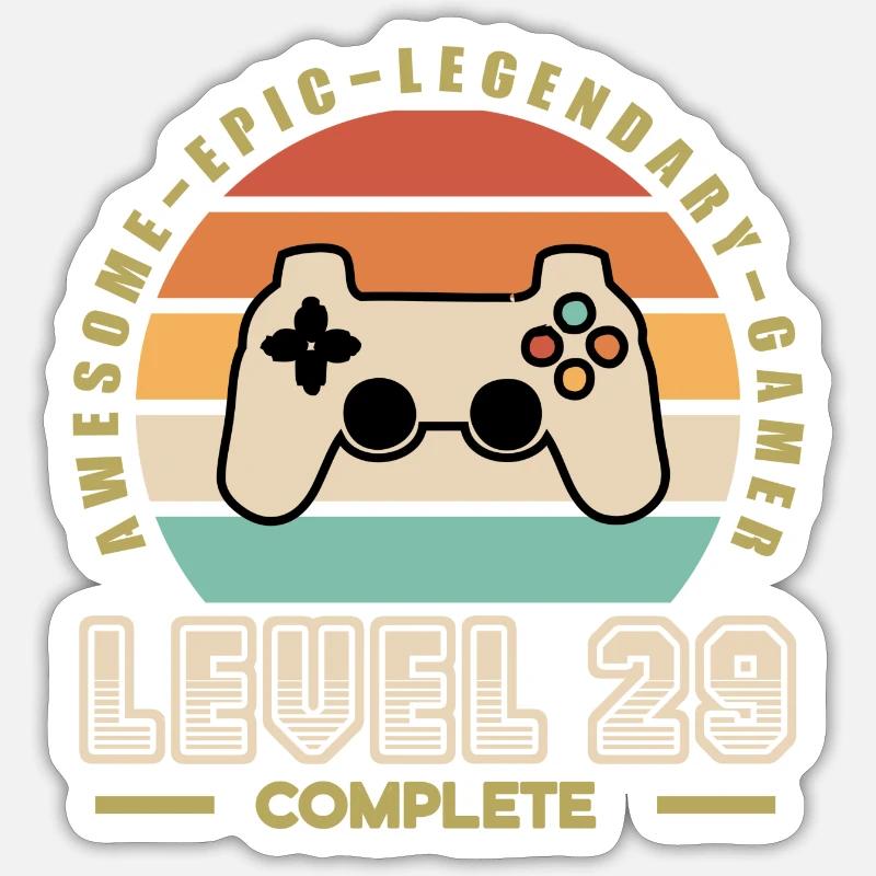 Level 29 years old - Sticker size S (10 x 10 cm) - white matte