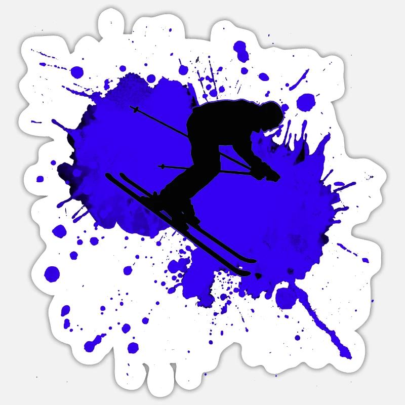 Skier Splash - Sticker size S (10 x 10 cm) - white matte