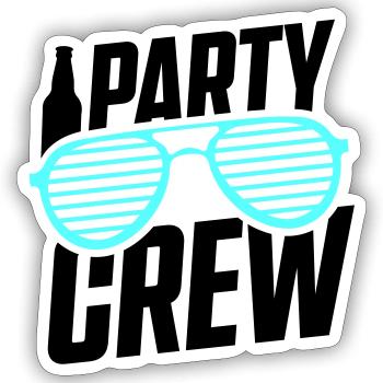 Party Crew - Sticker size S (10 x 10 cm) - white matte - Front