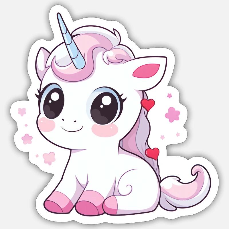 Süßes Einhorn Sticker Größe S (10 x 10 cm)