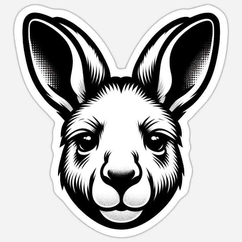 Känguru - Sticker Größe S (10 x 10 cm) - Mattweiß