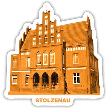 Stolzenau Town Hall Nienburg Weser Lower Saxony - Sticker size S (10 x 10 cm) - white matte - Front